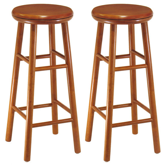 Winsome Wood 30" Swivel Seat Bar Stool in Heritage Cherry Finish