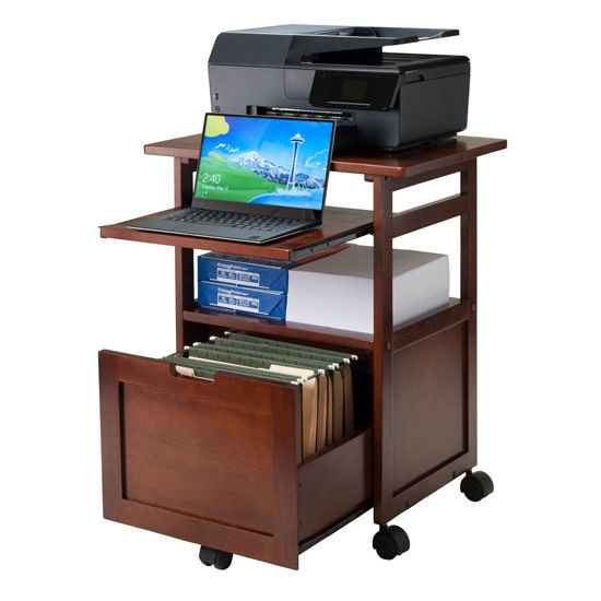 Piper Portable Work Cart / Printer Stand with PullOut Key Board and