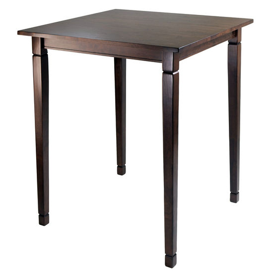 Winsome Wood WS-94634, Kingsgate High Table Tapered Legs, Antique Walnut, 33.8'' W x 33.8'' D x 38.9'' H