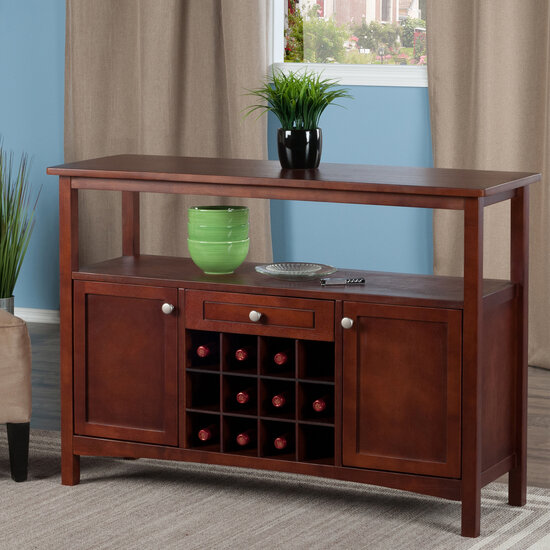 Winsome Wood Colby Collection Buffet Cabinet, Walnut