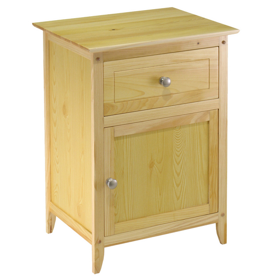 Solid Beechwood Night Stand Natural Finish